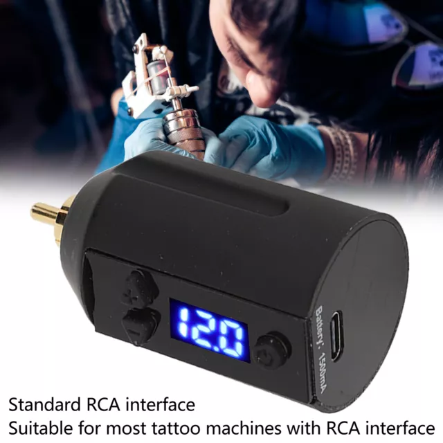 Tattoo Power Supply 3‑12V USB Charging Cordless 1500mAh Interface Tattoo RHS