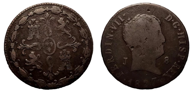 Pièce Espagnole 8 Maravedis 1804 - Charles IV - Cuivre - 10,3g / 30,5mm