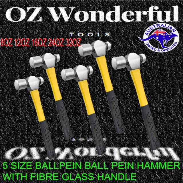 Hammer Ballpein Ball Pein Hammer Set With Fibre Glass Handle 8, 12, 16, 24, 32oz