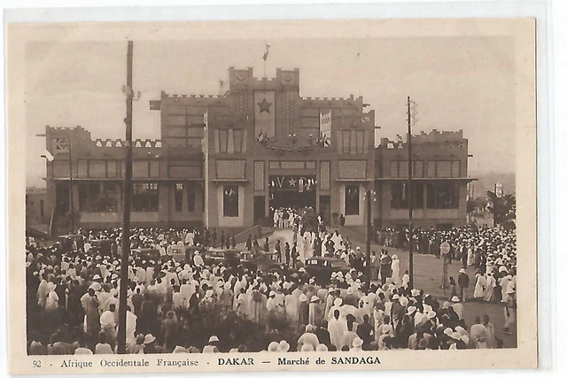 Carte Postale Ancienne – Sénégal, Dakar – Le Marché De Sandaga – Noir Et Blanc – Années 1900