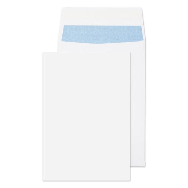 C4 Gusset Envelopes Plain White Peel and Seal 120gsm Wallet Envelopes
