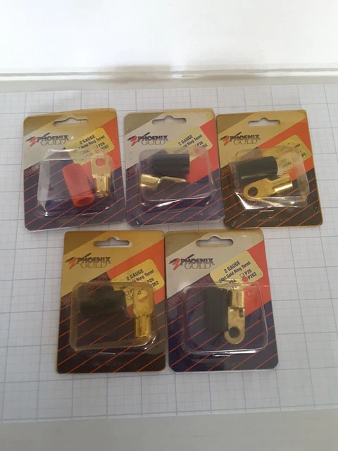Phoenix Gold 2 Gauge 24kt Gold Ring Terminal P262 NEW Lot of 5 Made in USA