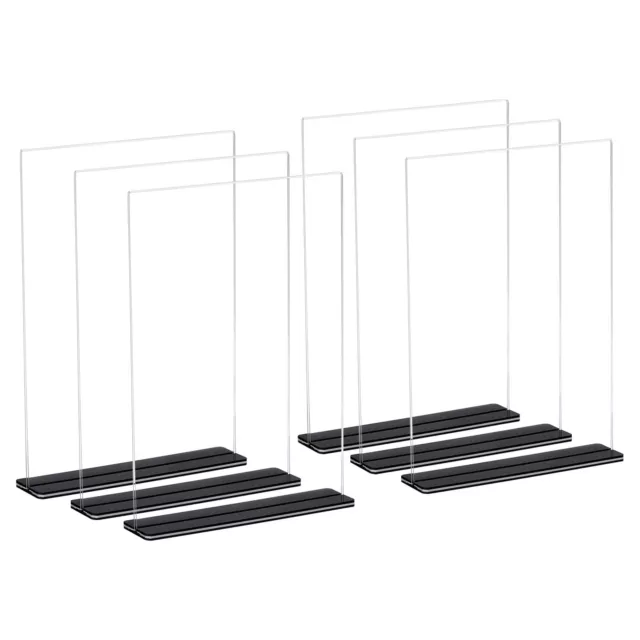 Acrylic Sign Holder 6 Pack, 8.5x11 Inches T Shaped Menu Display Stand Clear