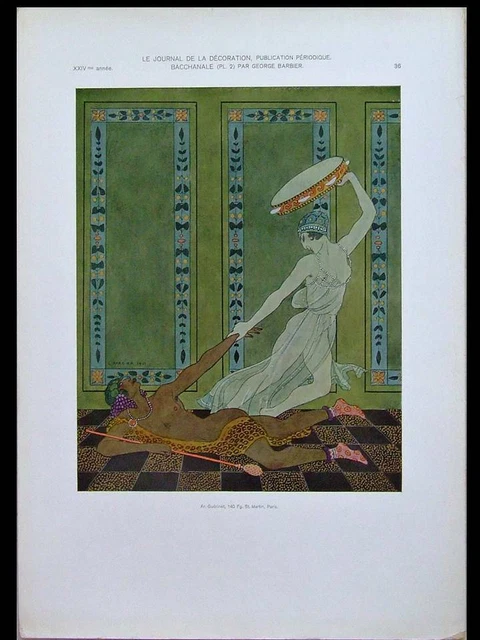 George Barbier, Bacchanal - 1911 Print - French Art Deco George Barbier, Bacchanal - 1911 Print - French Art Deco