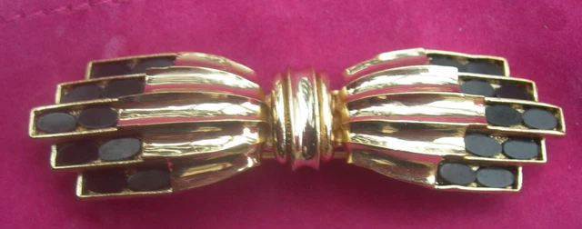 Broche Feuillage émaillée Oréna Paris – Alliage Doré Et Rouge, Bon état