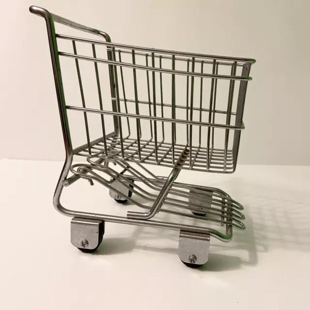 Mini Metal Grocery Store Shopping Cart Decorative Planter Holder Outdoor Decor
