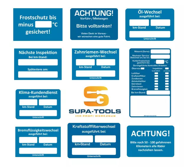 Kundendienst Aufkleber Serviceaufkleber Inspektion Werkstatt Auto Ölwechsel