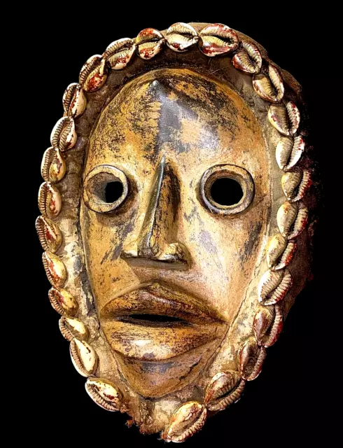 African Wooden Hand Carved Vintage Wall African mask Dan Zakpai Mask  -6604