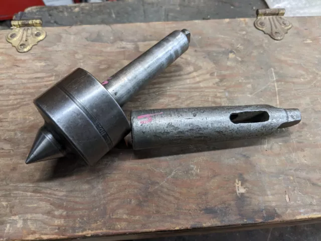 The Ready Tool Co. MT3  & 4 morse taper Live Center USED Bridgeport CT adapter