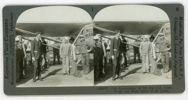 Charles Lindbergh Spirit De st Louis Ryan Monoplane Stéréogramme 32062 T1b