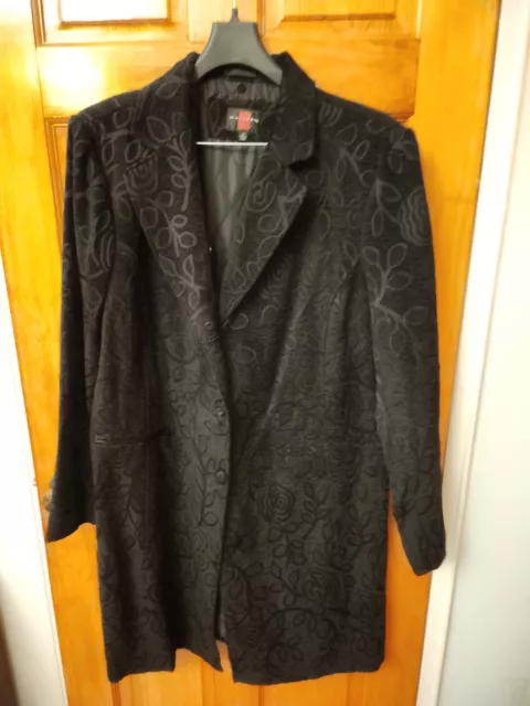 Gallery Woman's Black Trench Coat  Cotton Blend Lined Size 1X NWOT