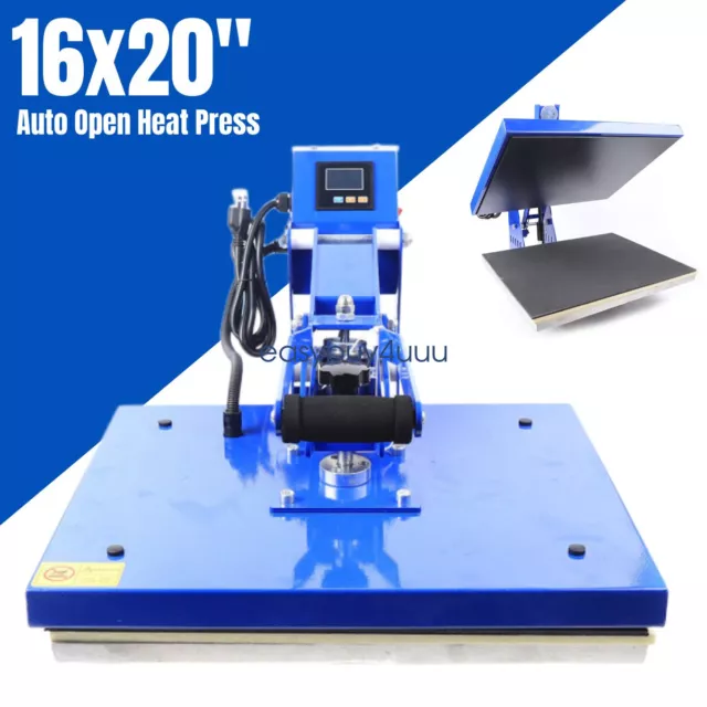 US Stock 16"x20" Clamshell Auto Open Heat Press Machine Horizontal Version 110V