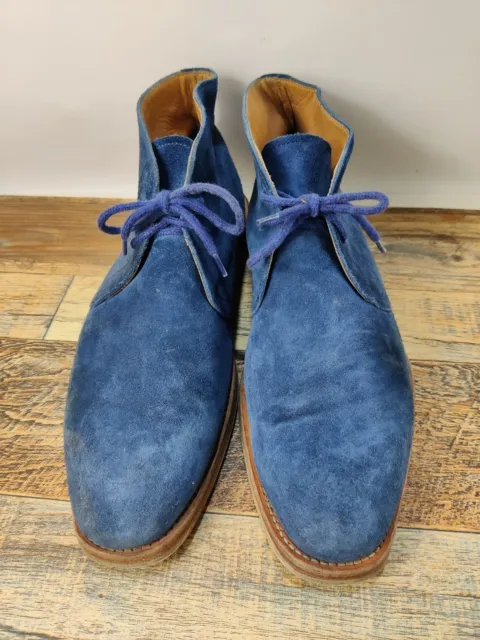 MENS RUSSELL & Bromley Uk 7 Eu 41 Navy Blue Suede Lace Up Chukka Ankle ...