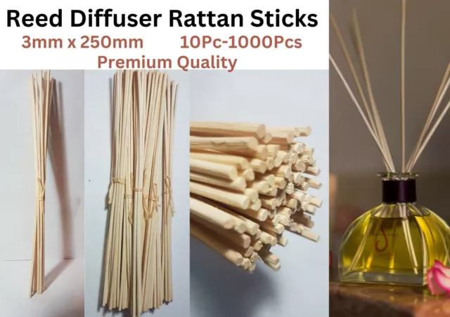 REED DIFFUSER REEDS - RATTAN STICKS - 3mm x 250mm - Brand New - Bulk