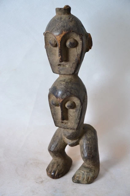African tribal art,Double face Lega  statue  from maniema.