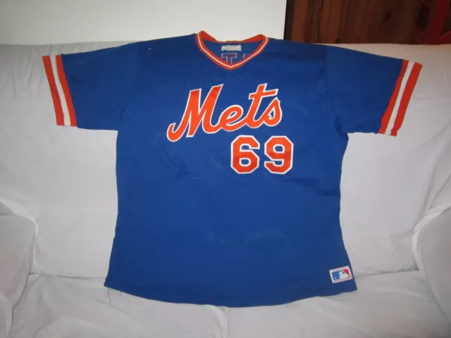 Mlb New York Mets Vintage 1980S Sand Knit Made In Usa Jersey Size Xl #69