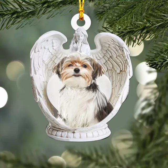 Maltese Dog Angel Wings Ornament, Maltese Dog Hanging Ornament, Love Maltese Dog