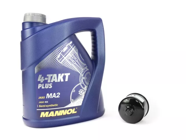 Motoröl Set 10W40 4 Liter incl. Ölfilter KN147 für Kymco Xciting Yamaha XP 500 3