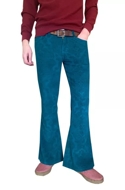 MENS BELL BOTTOMS FLARES Jeans Trousers Corduroy Cords Hippy Paisley 60s  70s NEW £36.99 - PicClick UK