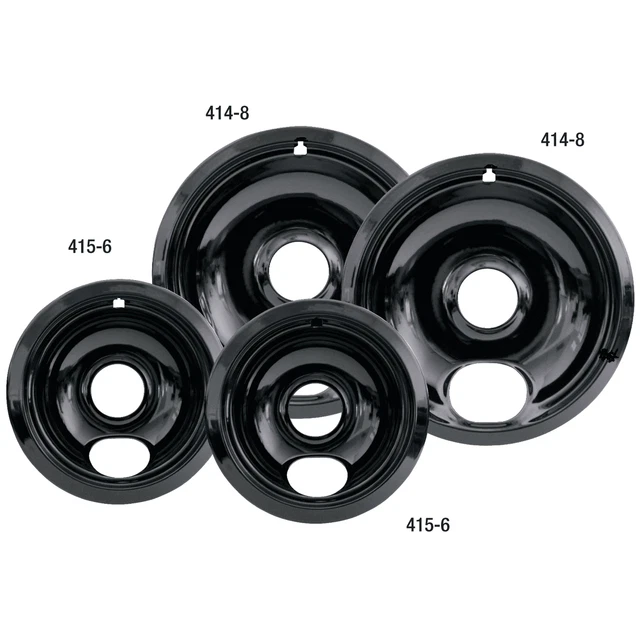 DB8 GE Range Porcelain Black Drip Pans Bowls 4 PK WB31T10014 WB31T10015 DB8 GE Range Porcelain Black Drip Pans Bowls 4 PK WB31T10014 WB31T10015
