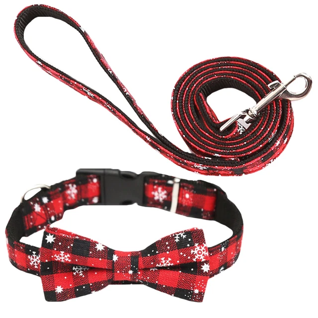 2 pz set natalizio per animali domestici collare natalizio guinzaglio regolabile cane