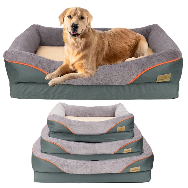 Orthopedic Dog Bed Memory Foam Calming Bolster with Waterproof Washable Cover