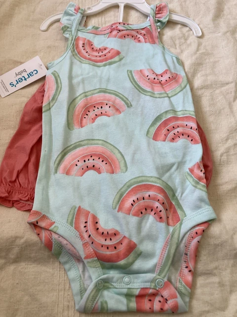 Carters baby girl knit watermellon short outfit size 24M NWT