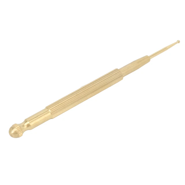 Pluma de masaje con punto de acupuntura oreja doble cabeza para reducir el dolor del oído reflexología herramienta de masaje