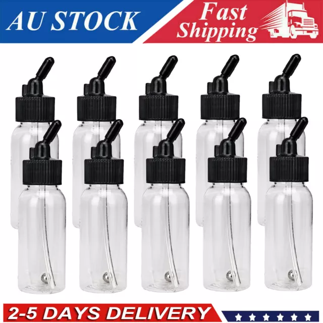 10Pcs Airbrush Paint Bottles Dual Action Jars Pots Box Lid Siphon Feed Paint Cup