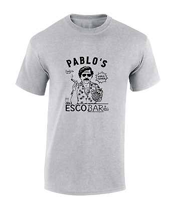 Pablo's Bar Mens T Shirt Funny Joke Escobar Design Columbia Retro Vintage New