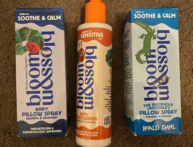 Bloom and Blossom Baby bundle, Pillow Spray X2 And Moisturiser, New