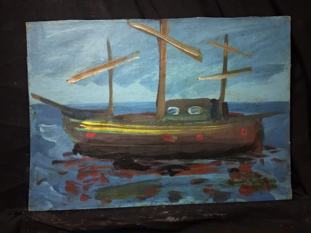 Vincenzo Montefusco Antico Quadro Dipinto Olio Su Cartone