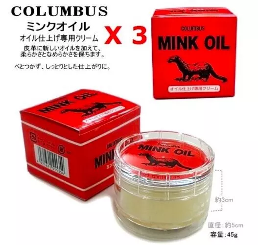 Japan Columbus Mink Oil 45g x 3 Luxuary Shoes Leather Bag Treatment