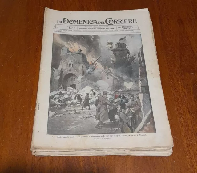 Lotto Stock 27 numeri LA DOMENICA DEL CORRIERE 1916 - Prima Guerra Mondiale