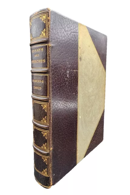 Essays and Speeches by Charles G. Dawes 1915 Leatherbound Hardcover