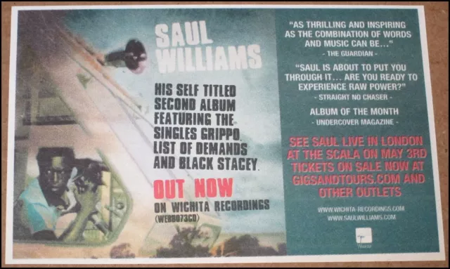 2005 Saul Williams Self-Titled Print Ad Album Advertisement Clipping 4.5"x3" Rap