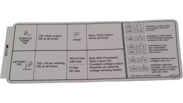 label process xmt 350 vs w 257717 Genuine Miller Welding