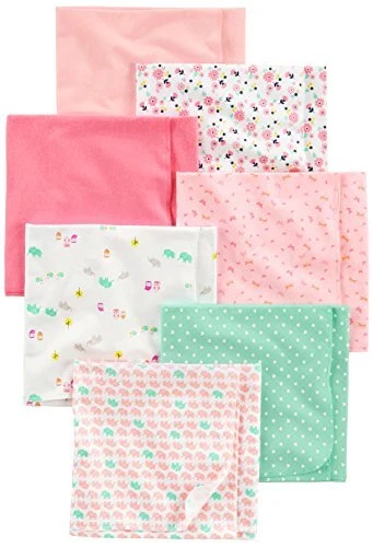 Simple Joys by Carter's Langes Bébé en Flanelle Mixte Bébé, Lot de 7, Rose/Bl...