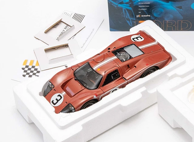 Exoto Ford GT40 MKIV N°4 – 24h Du Mans 1967 – 1/18, Boîte Et Surboîte