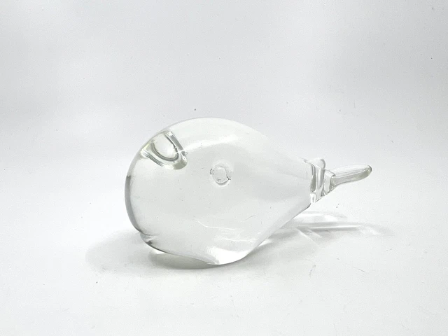 Vintage Clear Glass Whale Paperweight Desktop Accessory Nautical Coastal Decor 2