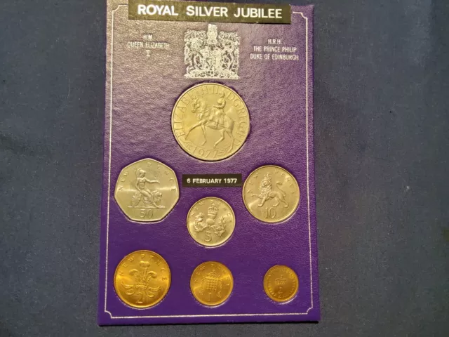 Great Britain 1977 Royal Silver Jubilee 7 Coin Set