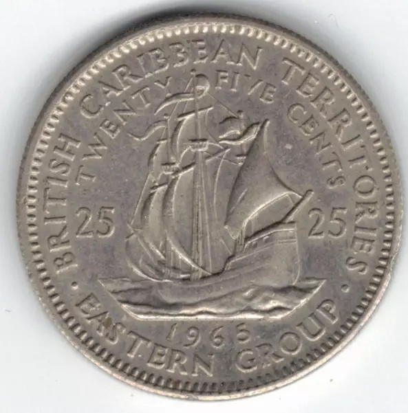 1965 Twenty Five Cents ~ British Territories Eastern Group ~ Caribbean