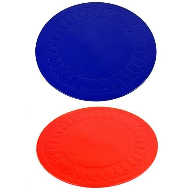 Rutschfeste Unterlage Rund Ø14 cm ROT oder BLAU Antirutsch Unterlage Rutschsiche