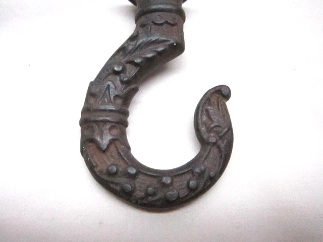 Antique  Oil Lamp Hook Hanger Rustic  Cast Iron 3