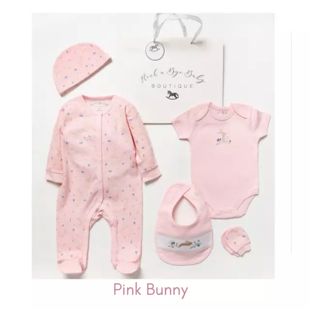 Set regalo abbigliamento stecca bambina 5 pezzi rosa 0-3 3-6 mesi regalo bambina
