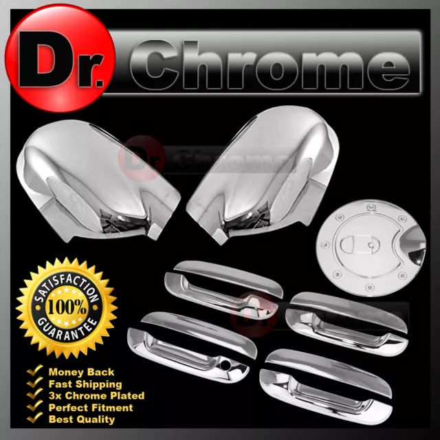 02-09 GMC Envoy Triple Chrome Mirror+4 Door Handle W/O PSG Keyhole+Gas Cover