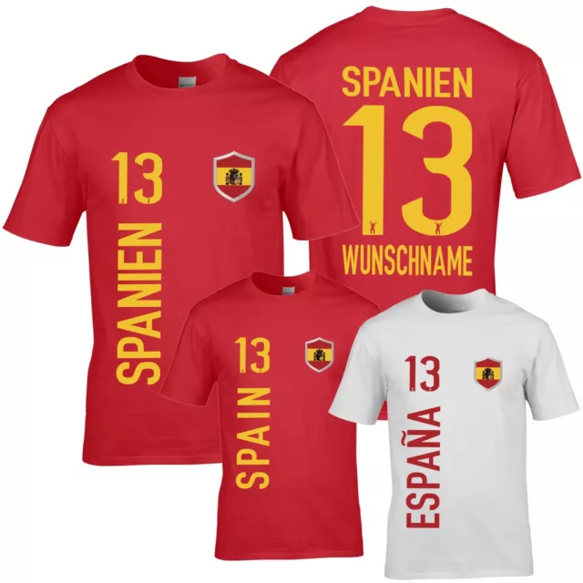 FanShirt SPANIEN Trikot Herren Druck Nummer Name Jersey WM ESPANA FanShirts4u