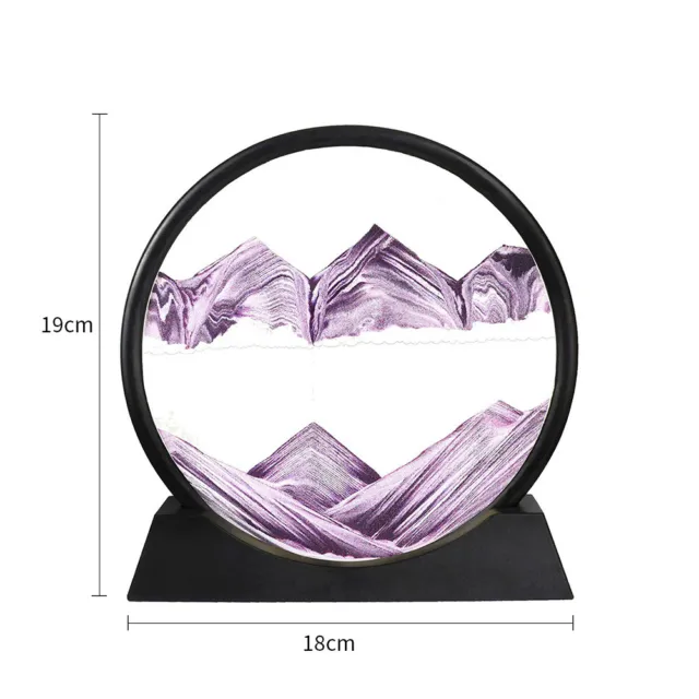 Moving Sand Art Picture Round Glass 3D Sandscape Hourglass Flowing Sand Painting