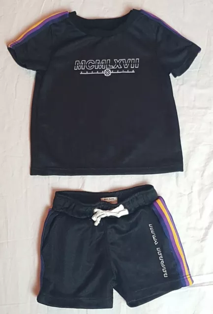 Top/pantaloncini sportivi Mini River Island bambini neri età 3-6 mesi