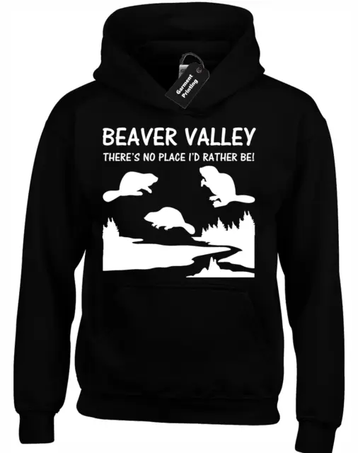 Beaver Valley Hoody Hoodie Funny Rude Printed Design Adult Humour